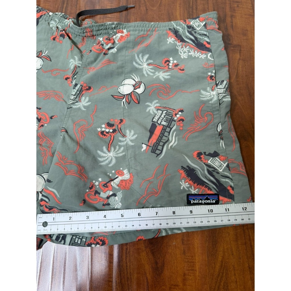 Patagonia Baggies Shorts Adult Large Green Lined C Street Tacos Print Mens SZ S - Picture 8 of 8